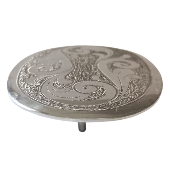 Frye Belt Buckle Etched German Silver Western Vintage Southwestern Cowgirl - Picture 9 of 14